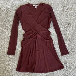 Forever21 Burgundy Side Cut Out Dress